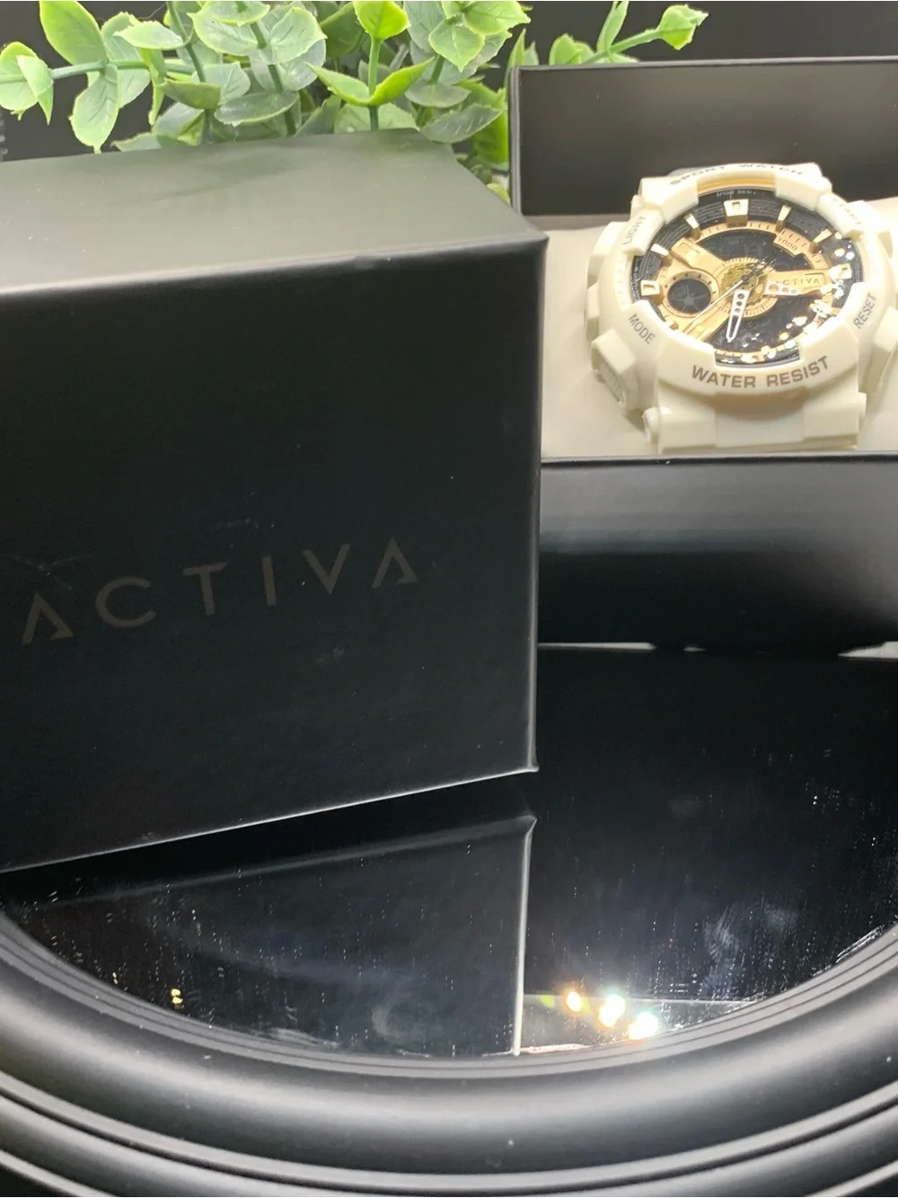 Sport Watch Men’s White and Gold Analog-Digital Watch
